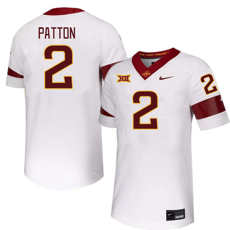 Men #2 Jamison Patton Iowa State Cyclones College Football Jerseys Stitched-White